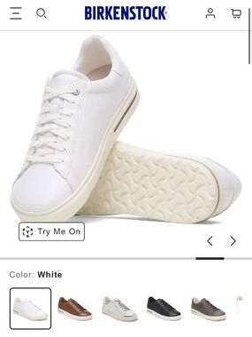 New Birkenstock BEND White Leather & Cork Sneakers Paid $165.00 40 (9-9.5 Wmn)